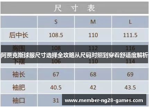 阿贾克斯球服尺寸选择全攻略从尺码对照到穿着舒适度解析